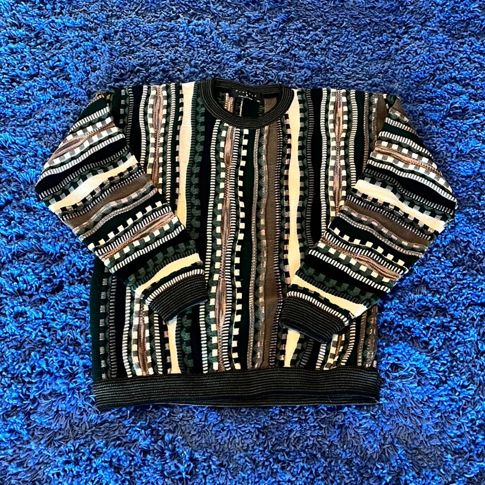 Vintage 90s men's Protege Earth Tone Knit Sweater - XL